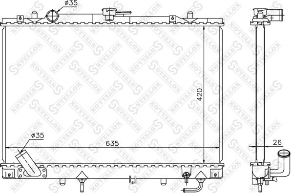 Stellox 10-25398-SX - Radiators, Motora dzesēšanas sistēma autodraugiem.lv