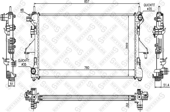 Stellox 10-25355-SX - Radiators, Motora dzesēšanas sistēma autodraugiem.lv