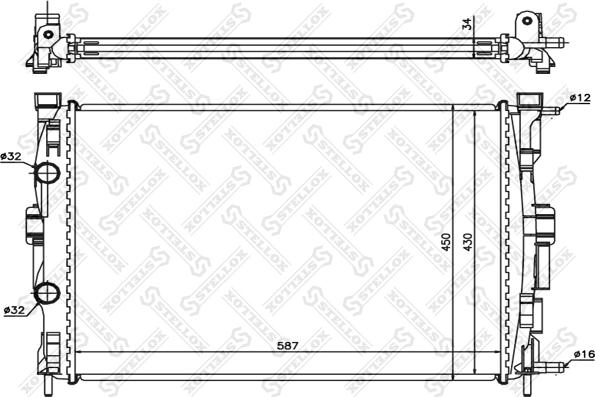 Stellox 10-25358-SX - Radiators, Motora dzesēšanas sistēma autodraugiem.lv