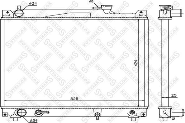 Stellox 10-25360-SX - Radiators, Motora dzesēšanas sistēma autodraugiem.lv