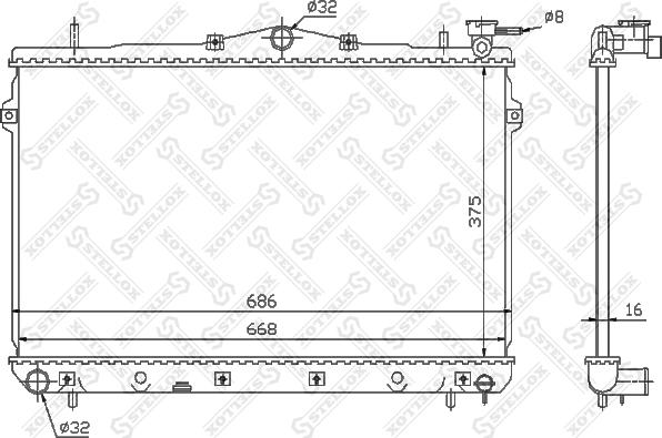 Stellox 10-25304-SX - Radiators, Motora dzesēšanas sistēma autodraugiem.lv