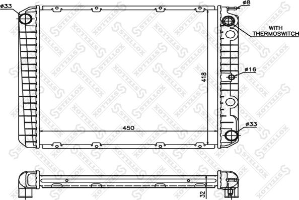 Stellox 10-25253-SX - Radiators, Motora dzesēšanas sistēma autodraugiem.lv