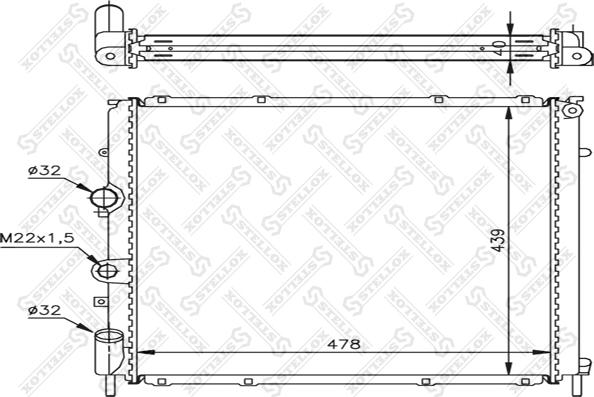 Stellox 10-25264-SX - Radiators, Motora dzesēšanas sistēma autodraugiem.lv