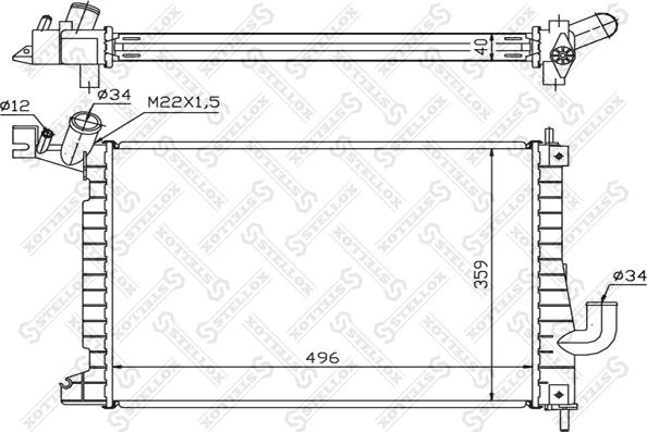 Stellox 10-25262-SX - Radiators, Motora dzesēšanas sistēma autodraugiem.lv