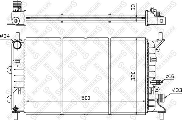 Stellox 10-25213-SX - Radiators, Motora dzesēšanas sistēma autodraugiem.lv