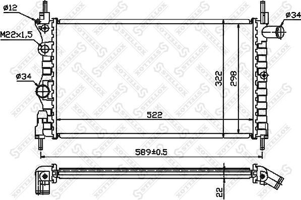 Stellox 10-25223-SX - Radiators, Motora dzesēšanas sistēma autodraugiem.lv