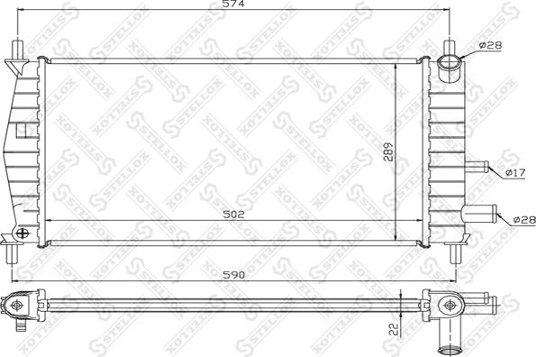 Stellox 10-25799-SX - Radiators, Motora dzesēšanas sistēma autodraugiem.lv