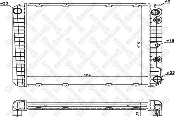 Stellox 10-26442-SX - Radiators, Motora dzesēšanas sistēma autodraugiem.lv