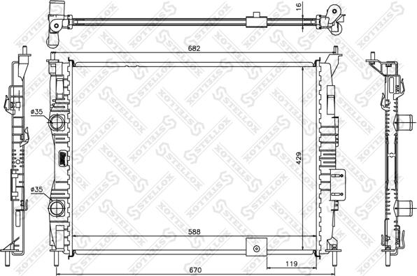 Stellox 10-26589-SX - Radiators, Motora dzesēšanas sistēma autodraugiem.lv