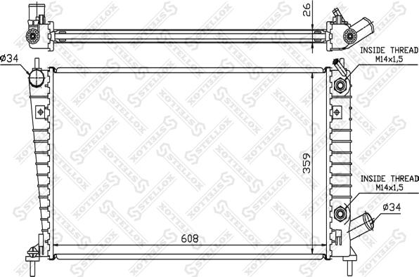 Stellox 10-26659-SX - Radiators, Motora dzesēšanas sistēma autodraugiem.lv