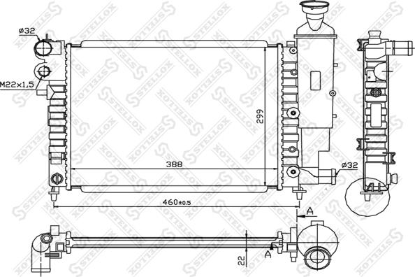 Stellox 10-26098-SX - Radiators, Motora dzesēšanas sistēma autodraugiem.lv