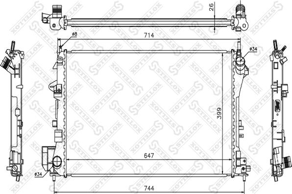 Stellox 10-26002-SX - Radiators, Motora dzesēšanas sistēma autodraugiem.lv