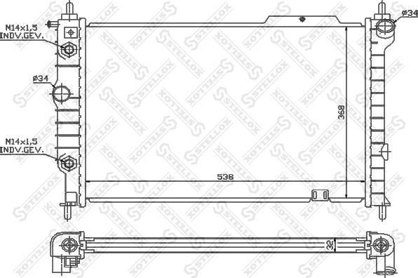 Stellox 10-26011-SX - Radiators, Motora dzesēšanas sistēma autodraugiem.lv