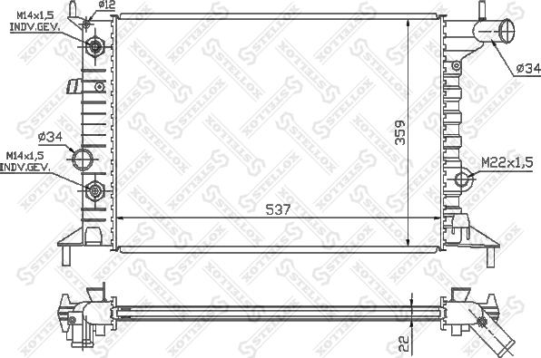 Stellox 10-26013-SX - Radiators, Motora dzesēšanas sistēma autodraugiem.lv