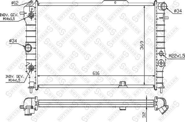 Stellox 10-26012-SX - Radiators, Motora dzesēšanas sistēma autodraugiem.lv