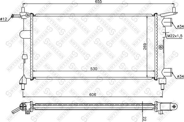 Stellox 10-26075-SX - Radiators, Motora dzesēšanas sistēma autodraugiem.lv