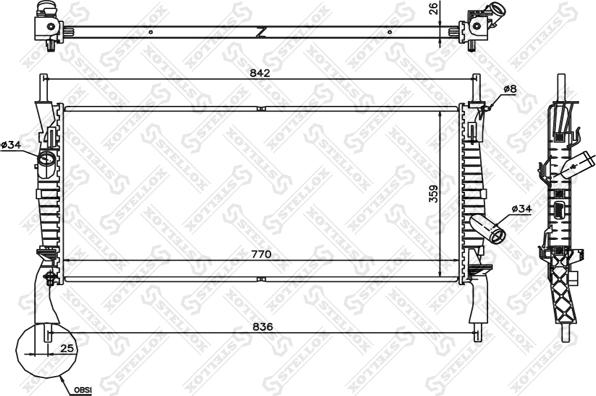 Stellox 10-26752-SX - Radiators, Motora dzesēšanas sistēma autodraugiem.lv