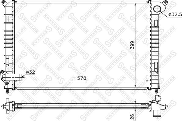 Stellox 10-26785-SX - Radiators, Motora dzesēšanas sistēma autodraugiem.lv