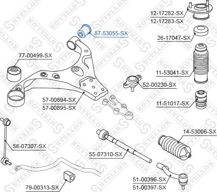 Stellox 87-53055-SX - Piekare, Šķērssvira autodraugiem.lv