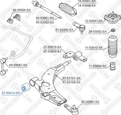 Stellox 87-53012-SX - Piekare, Šķērssvira autodraugiem.lv