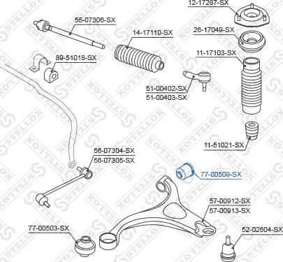 Stellox 77-00509-SX - Piekare, Šķērssvira autodraugiem.lv