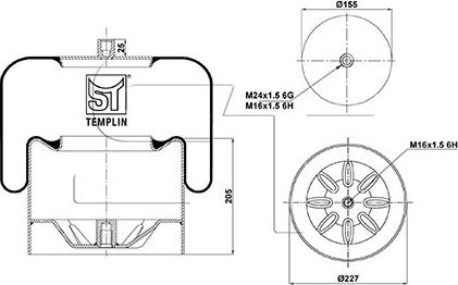ST-Templin 04.060.6006.970 - Pneimoatsperes spilvens, Pneimopiekare autodraugiem.lv