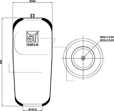 ST-Templin 04.060.6006.971 - Pneimoatsperes spilvens, Pneimopiekare autodraugiem.lv