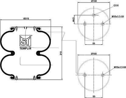 ST-Templin 04.060.6006.000 - Pneimoatsperes spilvens, Pneimopiekare autodraugiem.lv