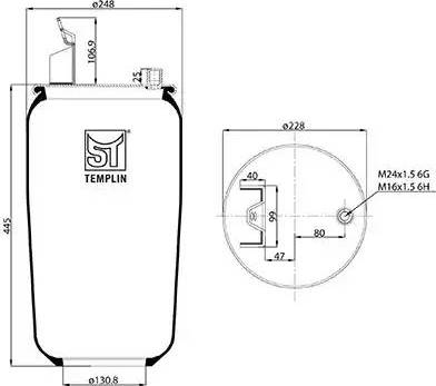 ST-Templin 04.060.6106.991 - Pneimoatsperes spilvens, Pneimopiekare autodraugiem.lv