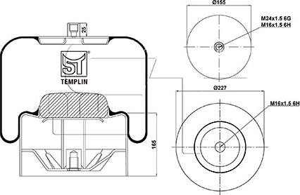 ST-Templin 04.060.6306.920 - Pneimoatsperes spilvens, Pneimopiekare autodraugiem.lv