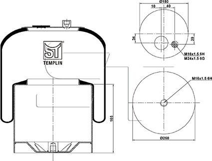 ST-Templin 04.060.6206.590 - Pneimoatsperes spilvens, Pneimopiekare autodraugiem.lv