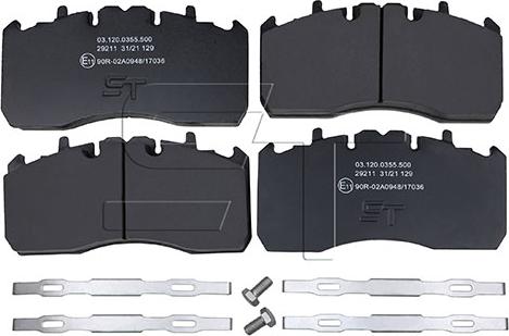 ST-Templin 03.120.0355.500 - Bremžu uzliku kompl., Disku bremzes autodraugiem.lv