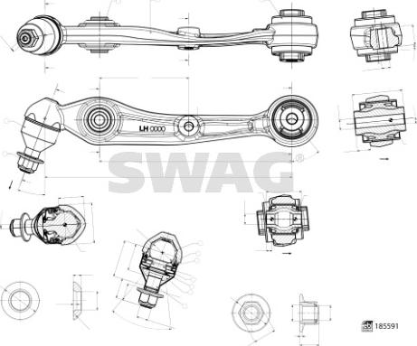 Swag 33 10 9994 - Neatkarīgās balstiekārtas svira, Riteņa piekare autodraugiem.lv