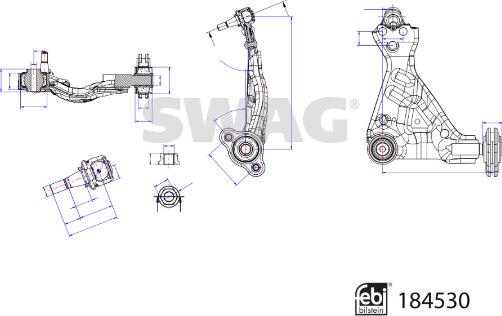 Swag 33 10 9423 - Neatkarīgās balstiekārtas svira, Riteņa piekare autodraugiem.lv