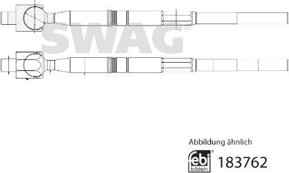 Swag 33 10 9679 - Aksiālais šarnīrs, Stūres šķērsstiepnis autodraugiem.lv