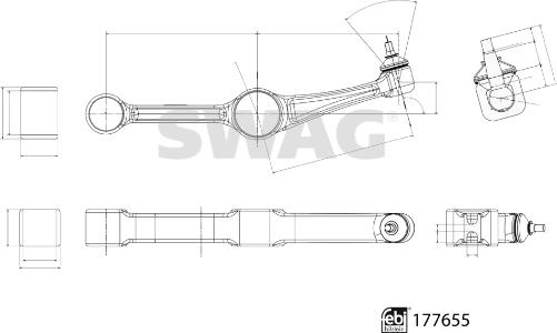 Swag 33 10 4237 - Neatkarīgās balstiekārtas svira, Riteņa piekare autodraugiem.lv