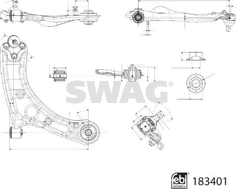 Swag 33 10 8943 - Neatkarīgās balstiekārtas svira, Riteņa piekare autodraugiem.lv