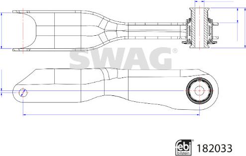 Swag 33 10 8489 - Neatkarīgās balstiekārtas svira, Riteņa piekare autodraugiem.lv