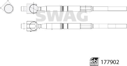 Swag 33 10 7265 - Aksiālais šarnīrs, Stūres šķērsstiepnis autodraugiem.lv