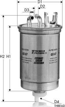 Tecneco Filters GS67 - Degvielas filtrs autodraugiem.lv