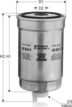 Tecneco Filters GS824/3 - Degvielas filtrs autodraugiem.lv