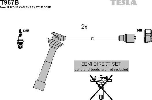 TESLA T967B - Augstsprieguma vadu komplekts autodraugiem.lv