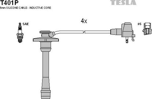 TESLA T401P - Augstsprieguma vadu komplekts autodraugiem.lv