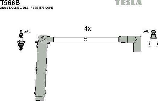 TESLA T566B - Augstsprieguma vadu komplekts autodraugiem.lv