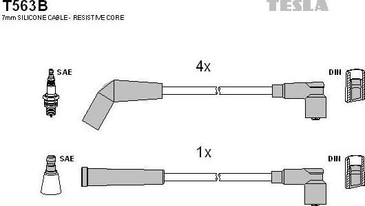 TESLA T563B - Augstsprieguma vadu komplekts autodraugiem.lv