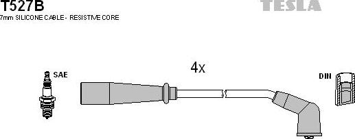 TESLA T527B - Augstsprieguma vadu komplekts autodraugiem.lv