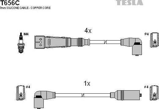 TESLA T656C - Augstsprieguma vadu komplekts autodraugiem.lv