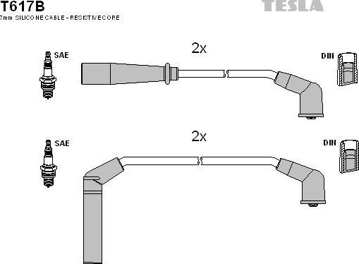 TESLA T617B - Augstsprieguma vadu komplekts autodraugiem.lv