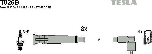 TESLA T026B - Augstsprieguma vadu komplekts autodraugiem.lv