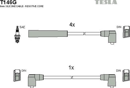 TESLA T146G - Augstsprieguma vadu komplekts autodraugiem.lv